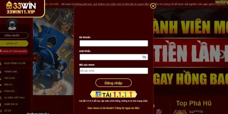 Đăng Nhập 33WIN Truy cập tài khoản 33WIN trên mọi thiết bị