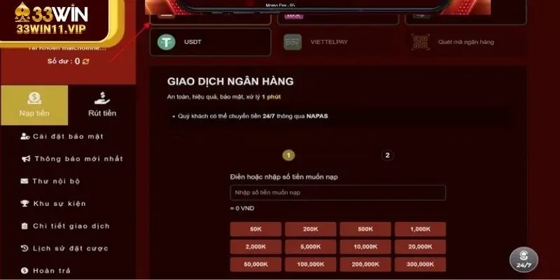 Tuân thủ điều kiện để nạp tiền an toàn